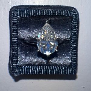 Moissanite Pear Ring